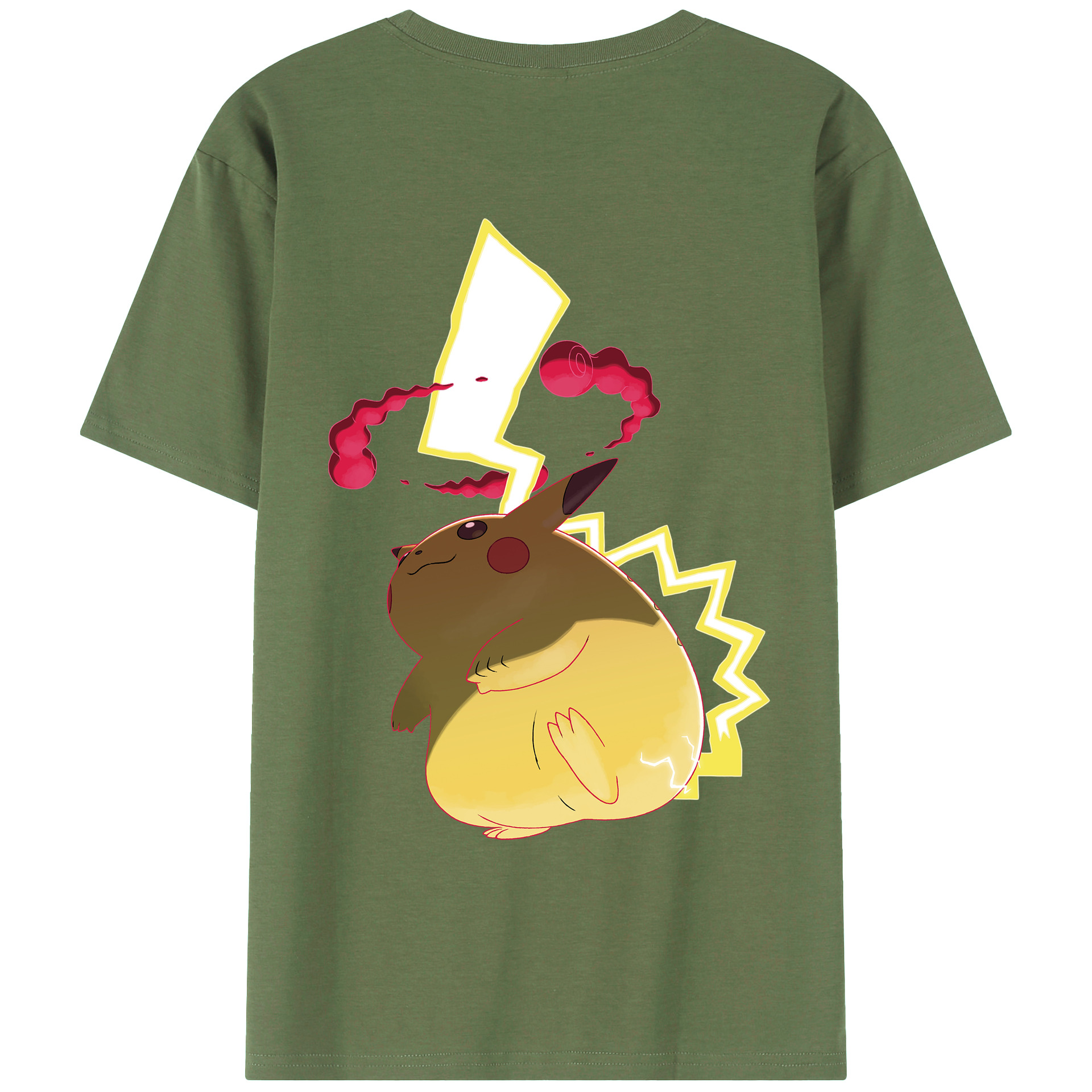 （画像用） ポケットモンスター Pokémon 綿100％ メンズ半袖Tシャツ（バックプリント） 通気性